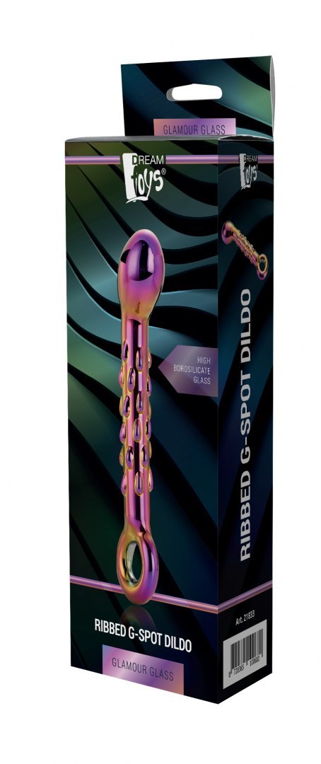 GLAMOUR GLASS RIBBED G-SPOT DILDO GLAMOUR GLASS RIBBED G-SPOT DILDO