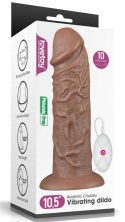GRUBY DUŻY PENIS Z WIBRACJAMI I PRZYSSAWKĄ 27 CM