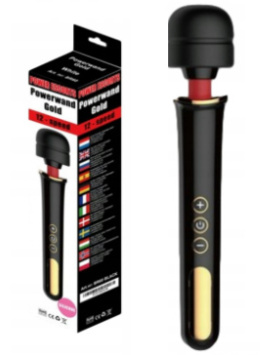 POWERWAND GOLD BLACK BIG SIZE WAND MASSAGER 12 SPEED RECH