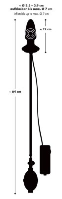 KOREK ANALNY LATEKS POMPOWANY WIBRACJE GRUBY 12CM