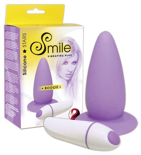Korek analny silikonowy Boogie z wibracjami 19 cm Sweet Smile