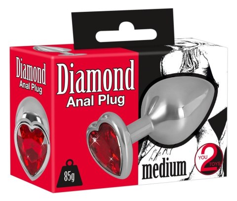 Korek analny aluminiowy Diamond Serce 8,2 cm Korek analny aluminiowy Diamond Serce 8,2 cm