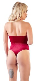 Aksamitne body z koronką czerwone XL