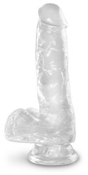 Dildo z przyssawką 17,8 cm King Cock Clear