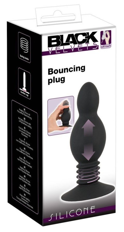 Korek analny silikonowy Bouncing 11,8 cm Black Velvets