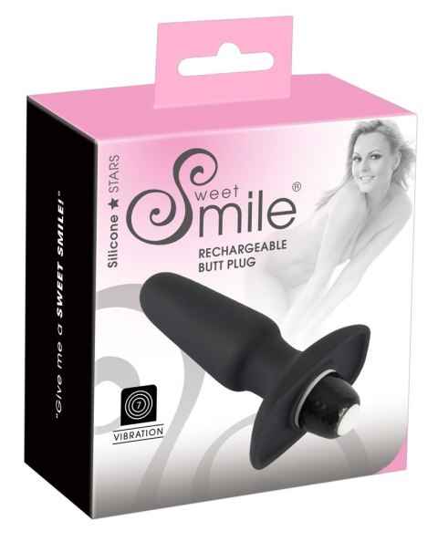 Korek analny silikonowy z wibracjami 10 cm Sweet Smile