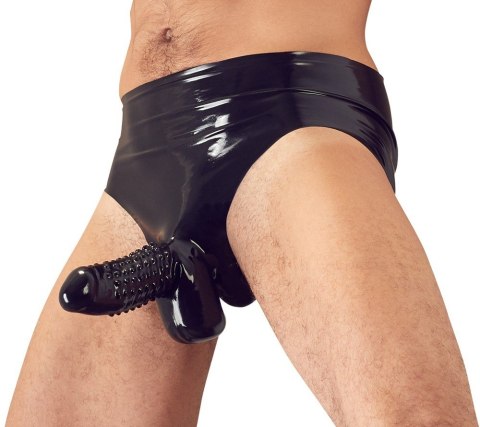 Majtki LateX z osłoną na penisa XL