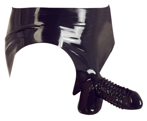 Majtki LateX z osłoną na penisa XL