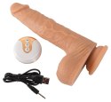 Wibrator silikonowy z funkcją pchnięcia 21 cm