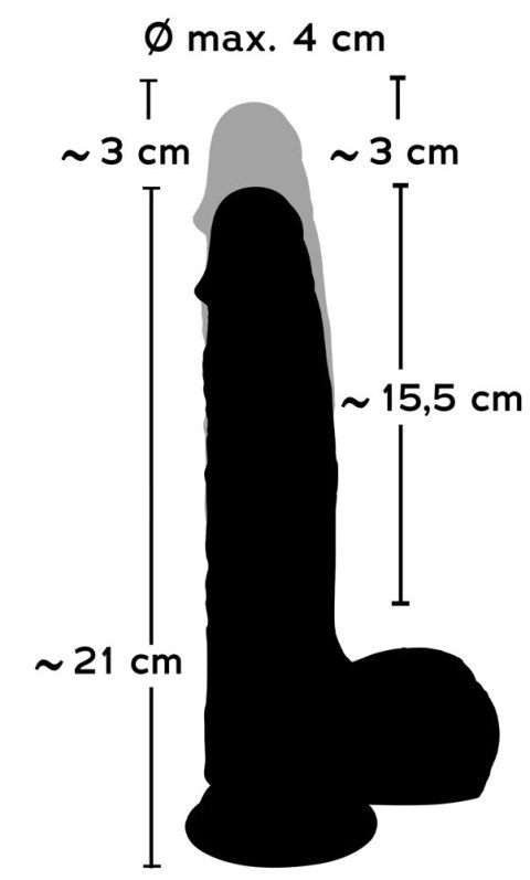 Wibrator silikonowy z funkcją pchnięcia 21 cm Wibrator silikonowy z funkcją pchnięcia 21 cm