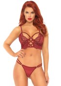 Bielizna-Lace bralette with sheer thong