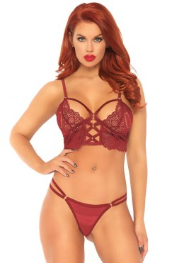 Bielizna-Lace bralette with sheer thong