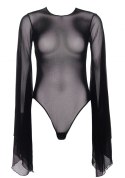 Bielizna-Mesh bell sleeve teddy