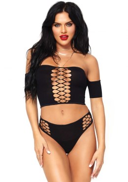 Bielizna-Opaque crop top and thong