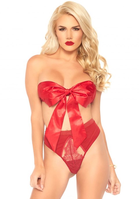 Bielizna-Satin bandeau with lace string Bielizna-Satin bandeau with lace string