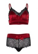 Bielizna-Satin spandex bralette, string