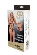 Bielizna-GP STRAPPED BODYSUIT WITH O-RINGS, S/M