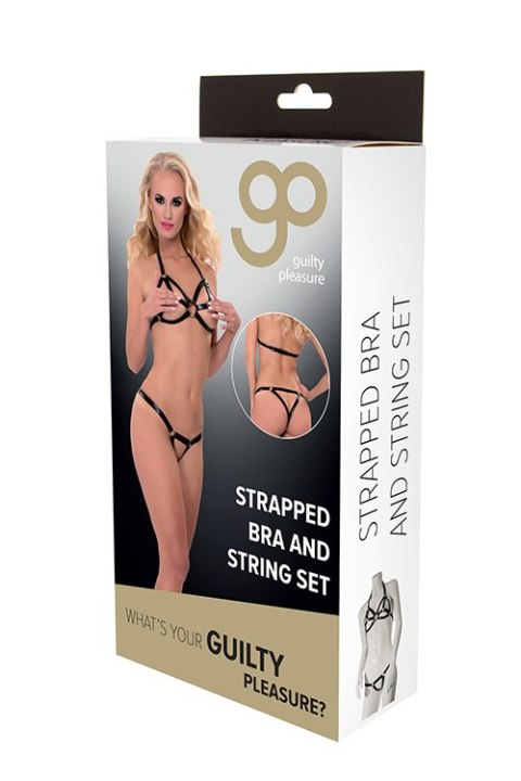 Bielizna-GP STRAPPED BRA AND STRING SET, S/M Bielizna-GP STRAPPED BRA AND STRING SET, S/M