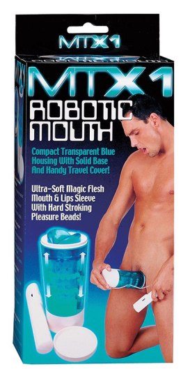 Masturbator-UP/DOWN MOUTH MASTURBATOR - CLEAR BLUE