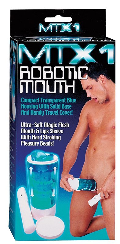 Masturbator-UP/DOWN MOUTH MASTURBATOR - CLEAR BLUE Masturbator-UP/DOWN MOUTH MASTURBATOR - CLEAR BLUE