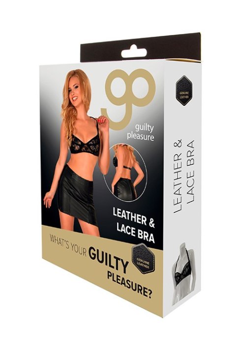 Bielizna-GP GENUINE LEATHER & LACE BRA BLACK, XXL Bielizna-GP GENUINE LEATHER & LACE BRA BLACK, XXL