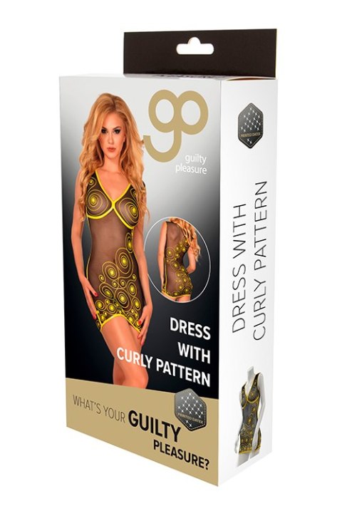 Bielizna-GP PRINTED DRESS WITH CURLY PATTERN, XL Bielizna-GP PRINTED DRESS WITH CURLY PATTERN, XL