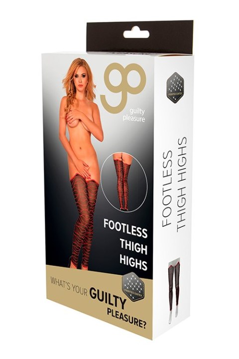 Bielizna-GP PRINTED FOOTLESS THIGH HIGHS, M Bielizna-GP PRINTED FOOTLESS THIGH HIGHS, M