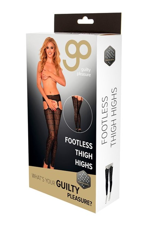 Bielizna-GP PRINTED FOOTLESS THIGH HIGHS, M Bielizna-GP PRINTED FOOTLESS THIGH HIGHS, M