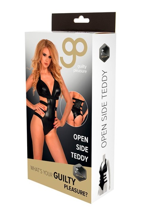 Bielizna-GP WET LOOK OPEN SIDE TEDDY BLACK, 2XL Bielizna-GP WET LOOK OPEN SIDE TEDDY BLACK, 2XL