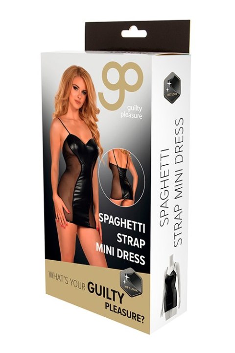 Bielizna-GP WET LOOK SPAGHETTI STRAP MINI DRESS Bielizna-GP WET LOOK SPAGHETTI STRAP MINI DRESS