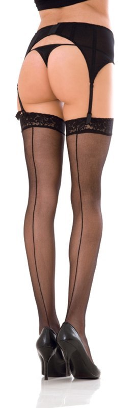 Bielizna-LACE TOP SHEER THIGH HIGH W. BACKSEAM Bielizna-LACE TOP SHEER THIGH HIGH W. BACKSEAM