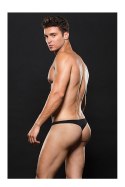 Bielizna-MICROFIBER LOWRISE ZIP THONG BLACK M/L