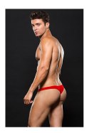 Bielizna-MICROFIBER LOWRISE ZIP THONG RED M/L