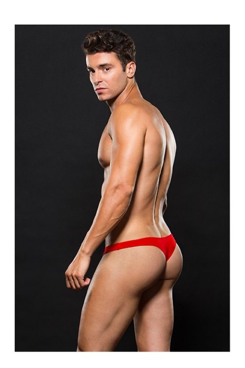 Bielizna-MICROFIBER LOWRISE ZIP THONG RED M/L Bielizna-MICROFIBER LOWRISE ZIP THONG RED M/L