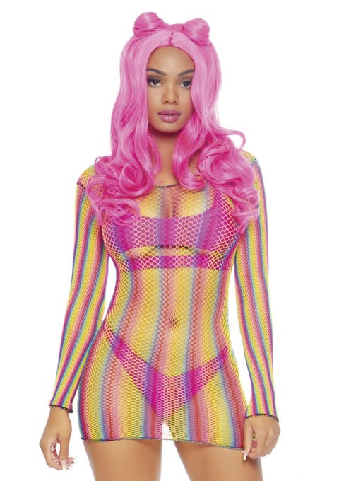 Bielizna-Rainbow fishnet mini dress Bielizna-Rainbow fishnet mini dress