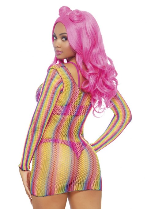 Bielizna-Rainbow fishnet mini dress Bielizna-Rainbow fishnet mini dress