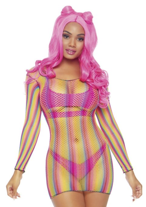 Bielizna-Rainbow fishnet mini dress Bielizna-Rainbow fishnet mini dress