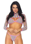 Bielizna-Rainbow top, string & crop top