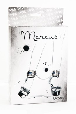 KAJDANKI-MARCUS 712001 ANKLE CUFFS WITH METAL CHAIN TRACERY SYNTETIC SILVER BDSM VALENTINE DAY