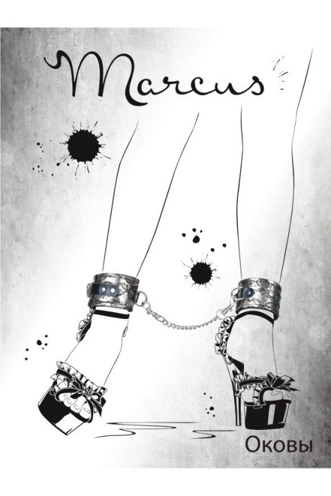 KAJDANKI-MARCUS 712001 ANKLE CUFFS WITH METAL CHAIN TRACERY SYNTETIC SILVER BDSM VALENTINE DAY KAJDANKI-MARCUS 712001 ANKLE CUFFS WITH METAL CHAIN TRACERY SYNTETIC SILVER BDSM VALENTINE DAY