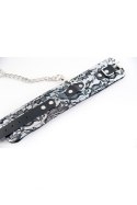KAJDANKI-MARCUS 712001 ANKLE CUFFS WITH METAL CHAIN TRACERY SYNTETIC SILVER BDSM VALENTINE DAY