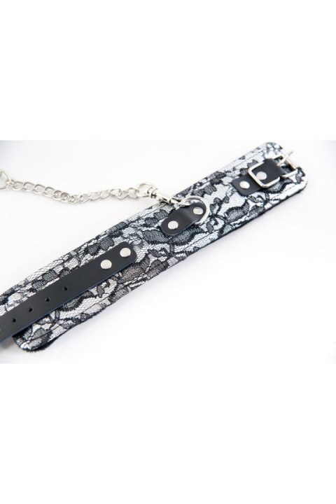 KAJDANKI-MARCUS 712001 ANKLE CUFFS WITH METAL CHAIN TRACERY SYNTETIC SILVER BDSM VALENTINE DAY KAJDANKI-MARCUS 712001 ANKLE CUFFS WITH METAL CHAIN TRACERY SYNTETIC SILVER BDSM VALENTINE DAY