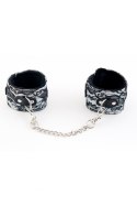 KAJDANKI-MARCUS 712001 ANKLE CUFFS WITH METAL CHAIN TRACERY SYNTETIC SILVER BDSM VALENTINE DAY