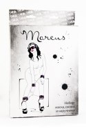 Kajdanki-MARCUS 716023 Set hand and ankle cuffs eyemask tracery purple bdsm Valentine day