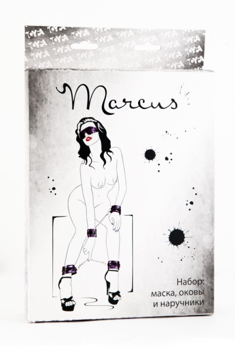 Kajdanki-MARCUS 716023 Set hand and ankle cuffs eyemask tracery purple bdsm Valentine day Kajdanki-MARCUS 716023 Set hand and ankle cuffs eyemask tracery purple bdsm Valentine day