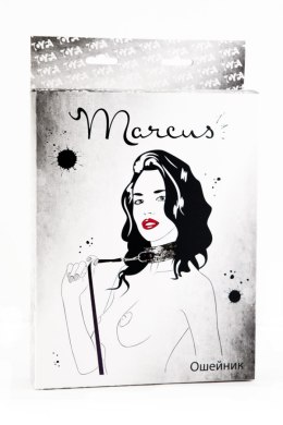 Wiązania-MARCUS 713001 Collar tracery silver with black leash bdsm Valentine day