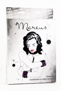 WIĄZANIA-MARCUS 716013 SET COLLAR WITH HAND CUFFS METAL CHAIN TRACERY PURPLE BDSM VALENTINE DAY
