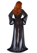 Faux fur trimmed robe & string