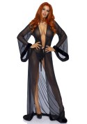 Faux fur trimmed robe & string