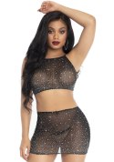 Spandex sheer crop top & skirt
